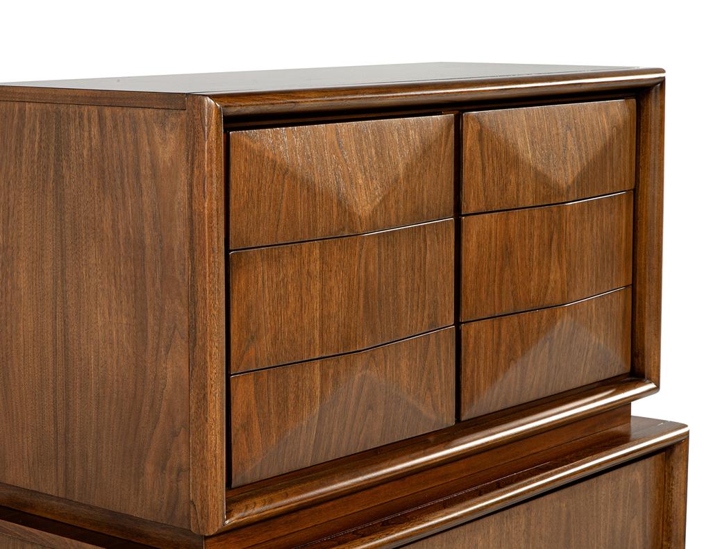 Late 20th Century Vintage Mid-Century Modern Walnut Wardrobe Cabinet For Sale