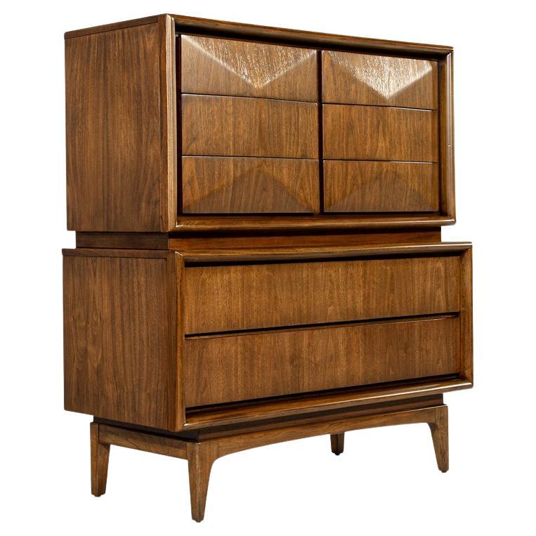 Vintage Mid-Century Modern Walnut Wardrobe Cabinet For Sale