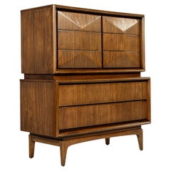 Vintage Mid-Century Modern Walnuss Kleiderschrank Cabinet