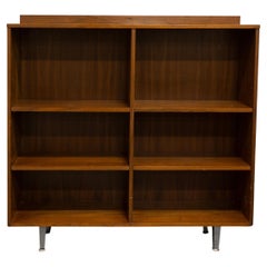 Vintage Mid Century Modern Walnut Wood Freestanding Book Shelf with Legs