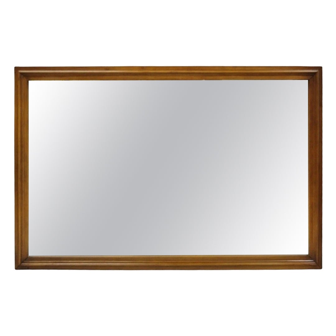 Vintage Mid Century Modern Walnut Wooden Frame 27 x 41 Modernist Wall Mirror
