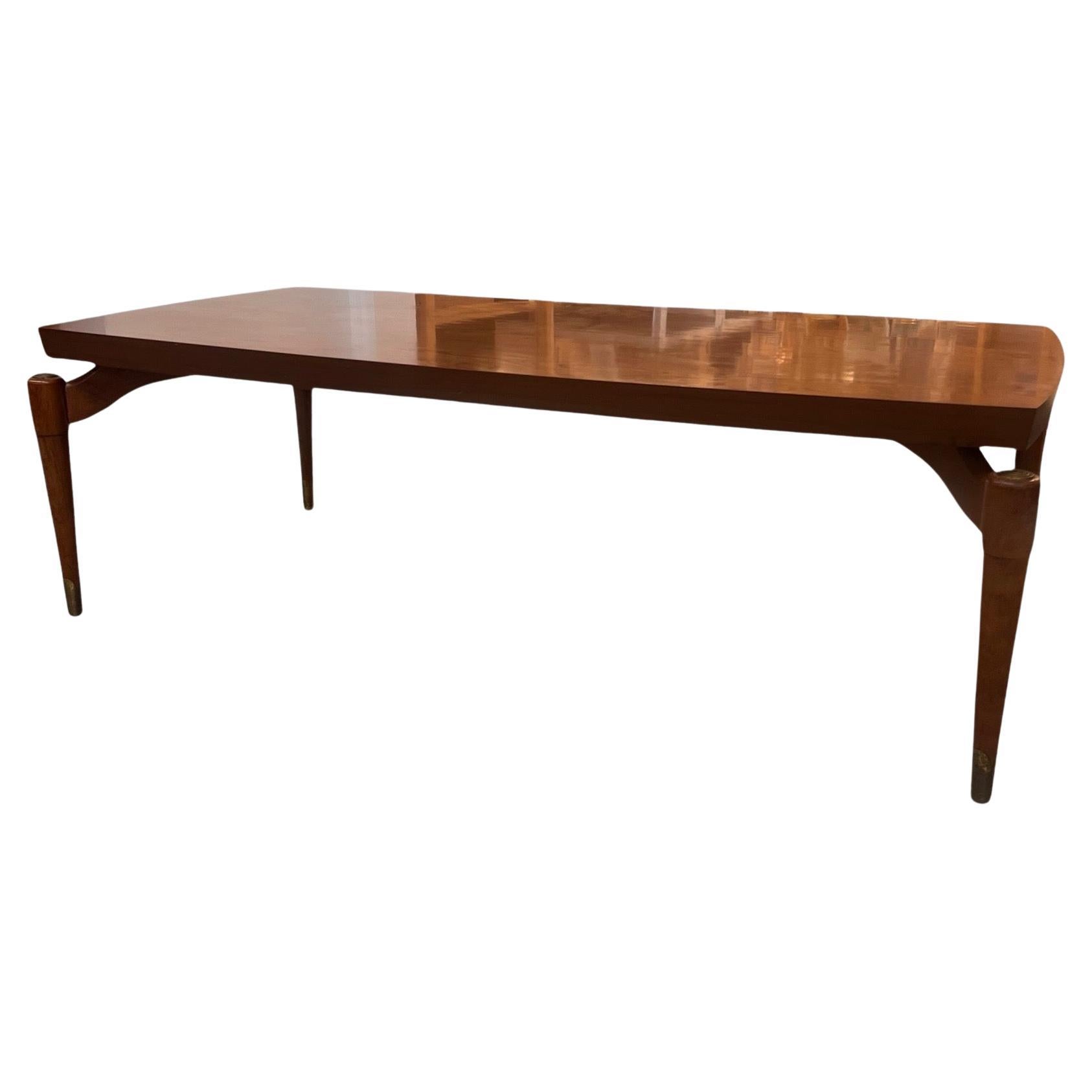 Vintage Mid Century Modern WalnutCoffee Table with Rocket Legs Laminate Top