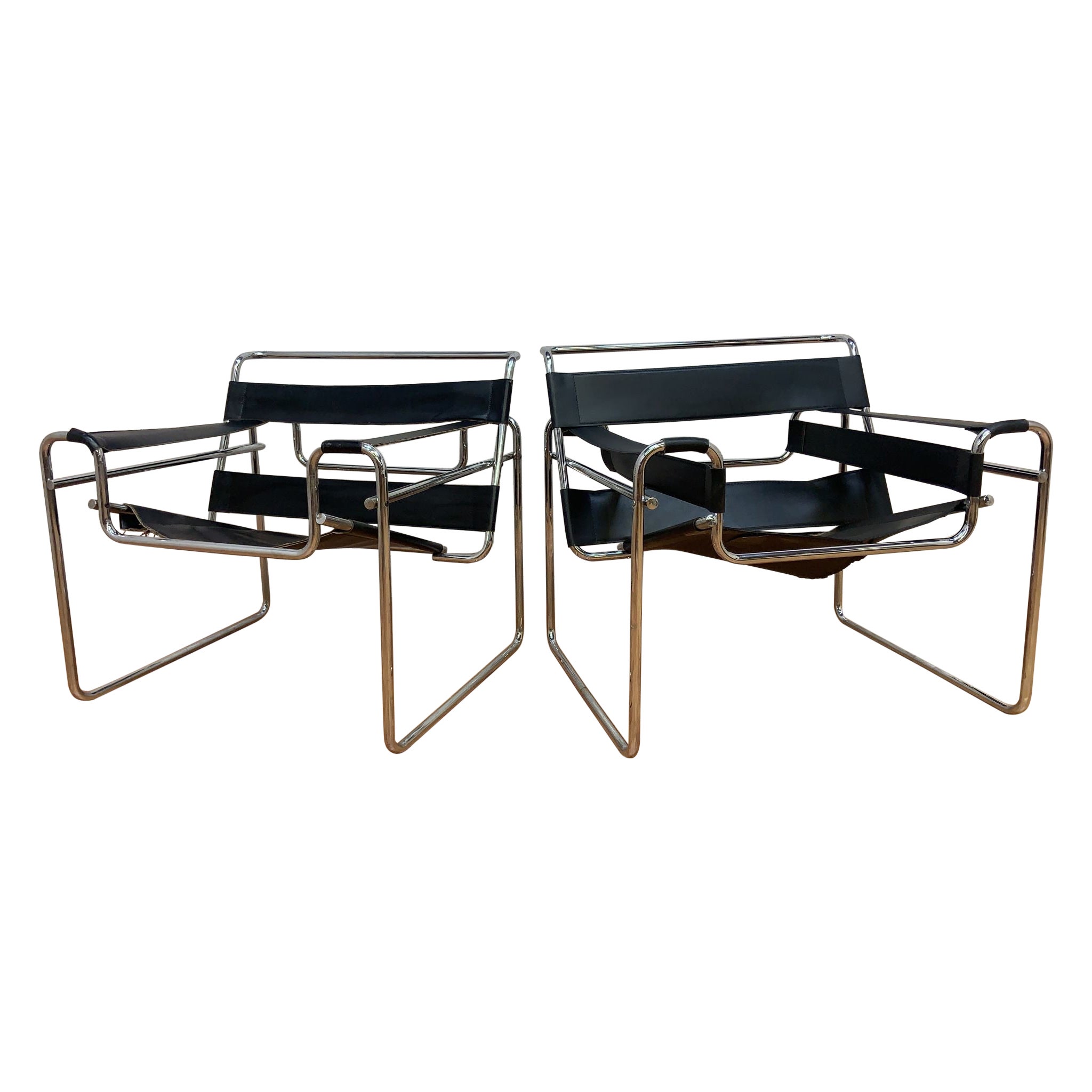 Sillón Wassily Vintage Mid Century Modern Atribuido a Marcel Breuer - Pareja