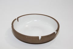 Vintage Mid-Century Modern White Ceramic Ashtray by Edith Heath