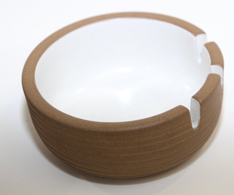 Vintage MidCentury Modern White Ceramic Ashtrays by Edith Heath Set of