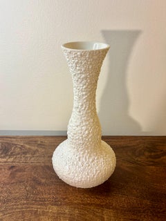 Vintage Mid-Century Modern White Lava Glaze Vase by Royal Haeger, c1960s