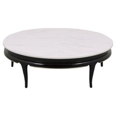 Vintage Mid-Century Modern White Marble Coffee Table