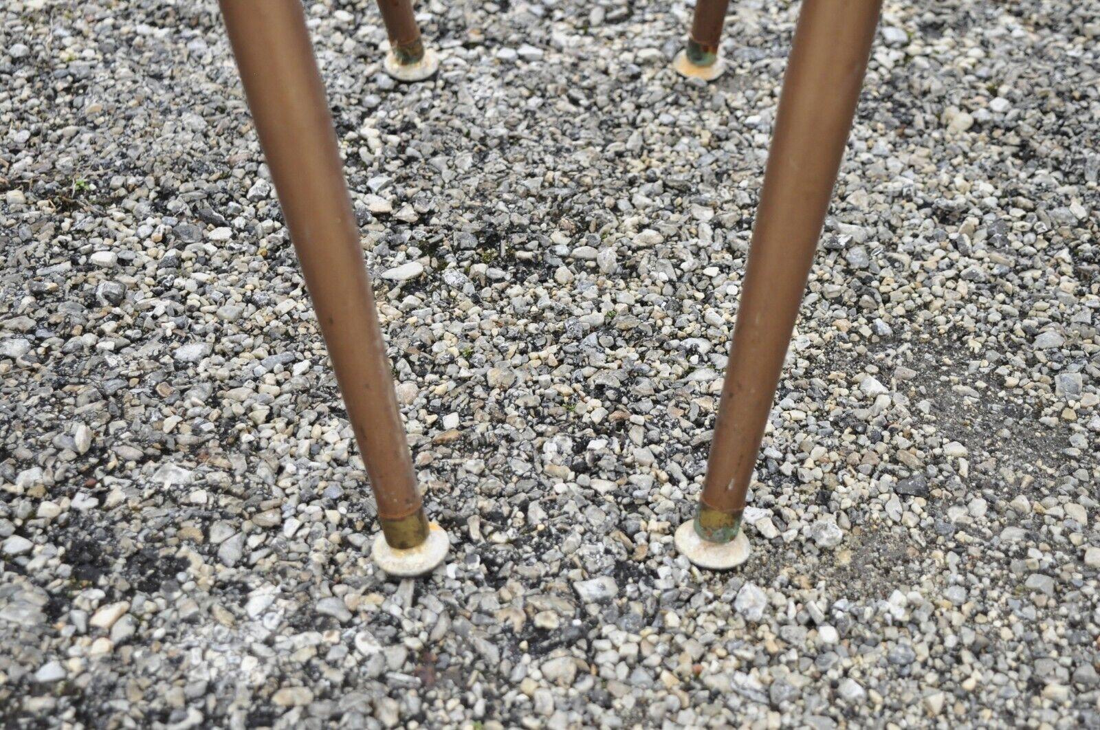 Vintage Mid-Century Modern White Vinyl Swivel Seat Bar Stools, Set of 6 6