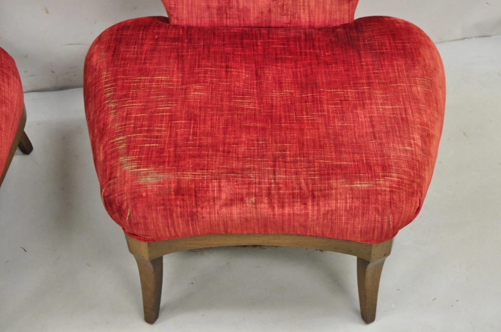 Vintage-Sessel ohne Armlehne mit breitem Sitz von Daniel Jones, Mid-Century Modern, Paar (Stoff) im Angebot
