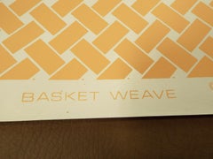 Vintage Mid-Century Modern Winfield Design Trompe-l'Oeil Basket Weave Wallpaper