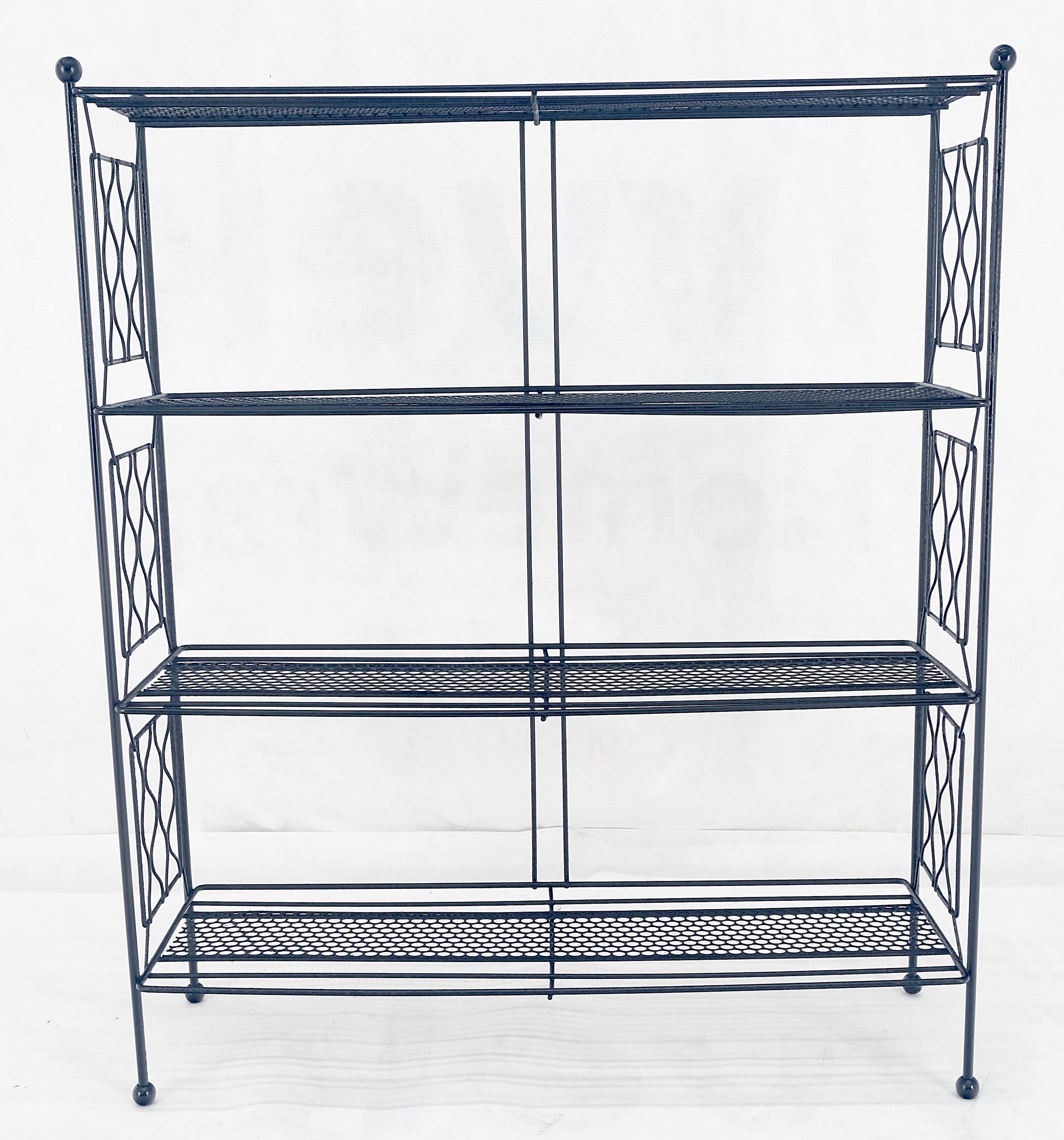Vintage Mid Century Modern Wire Rack Shelf Unit Ball Finials Tony Paul MINT! For Sale 3