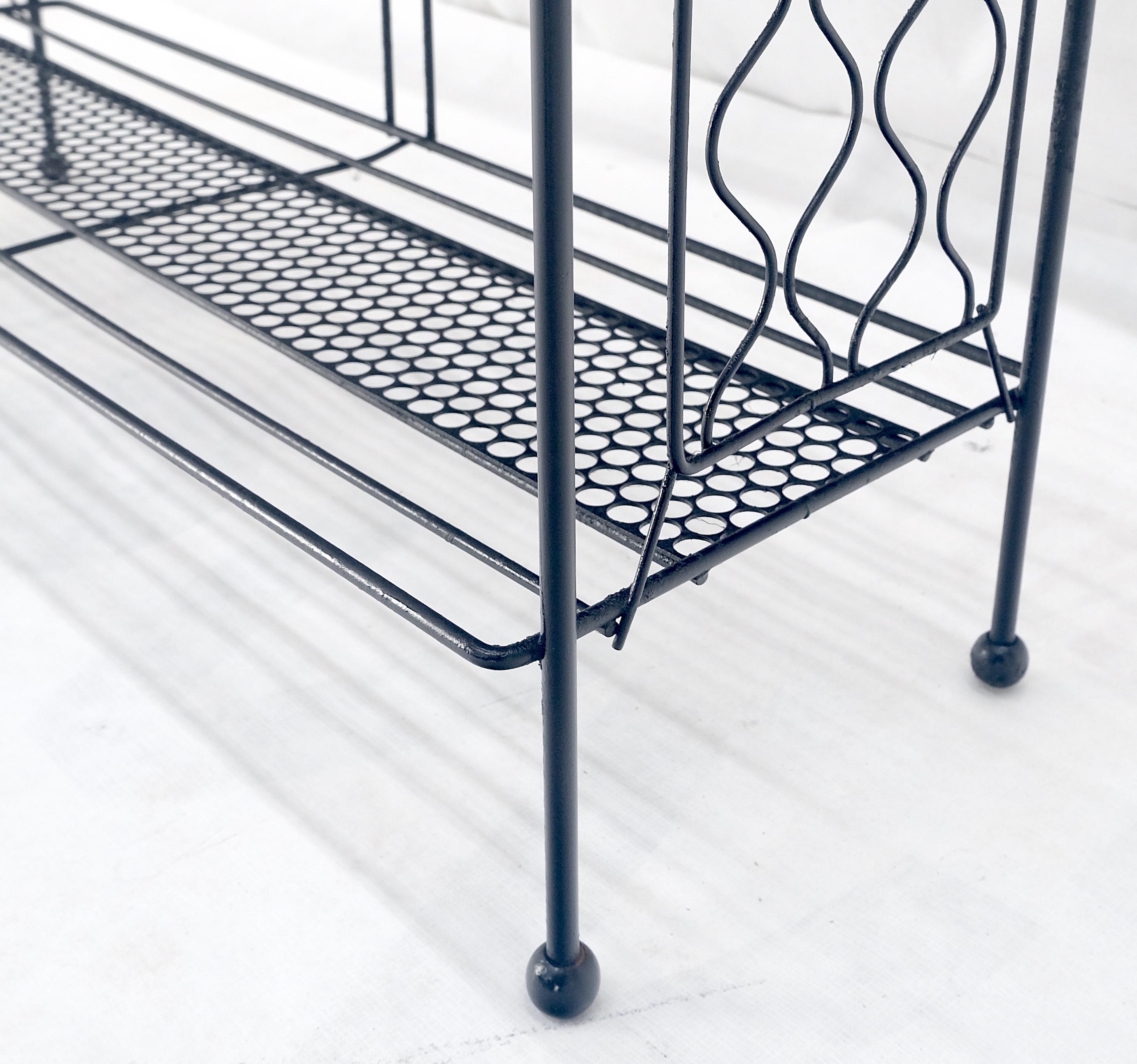 Vintage Mid Century Modern Wire Rack Shelf Unit Ball Finials Tony Paul MINT! For Sale 8