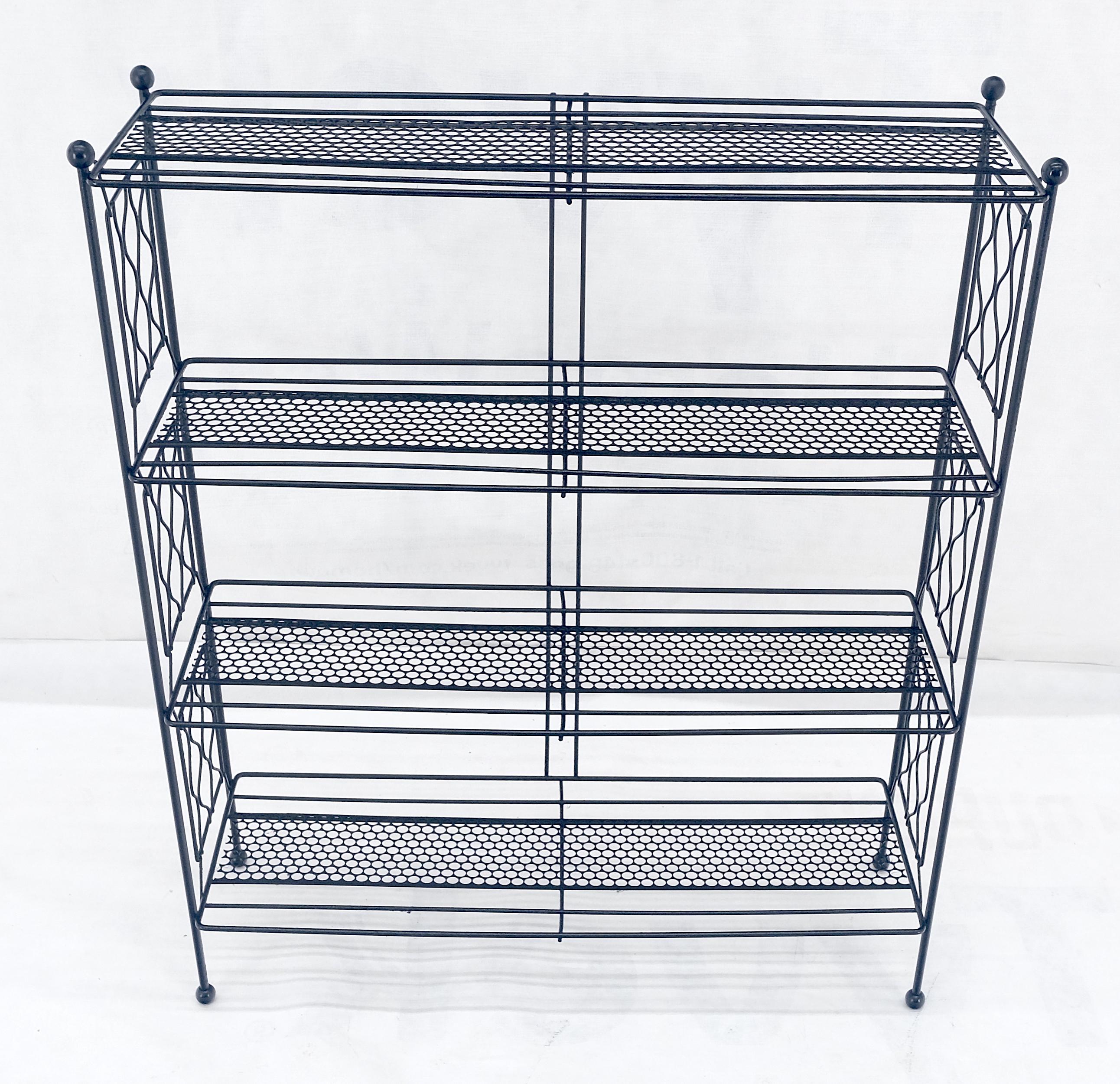 American Vintage Mid Century Modern Wire Rack Shelf Unit Ball Finials Tony Paul MINT! For Sale