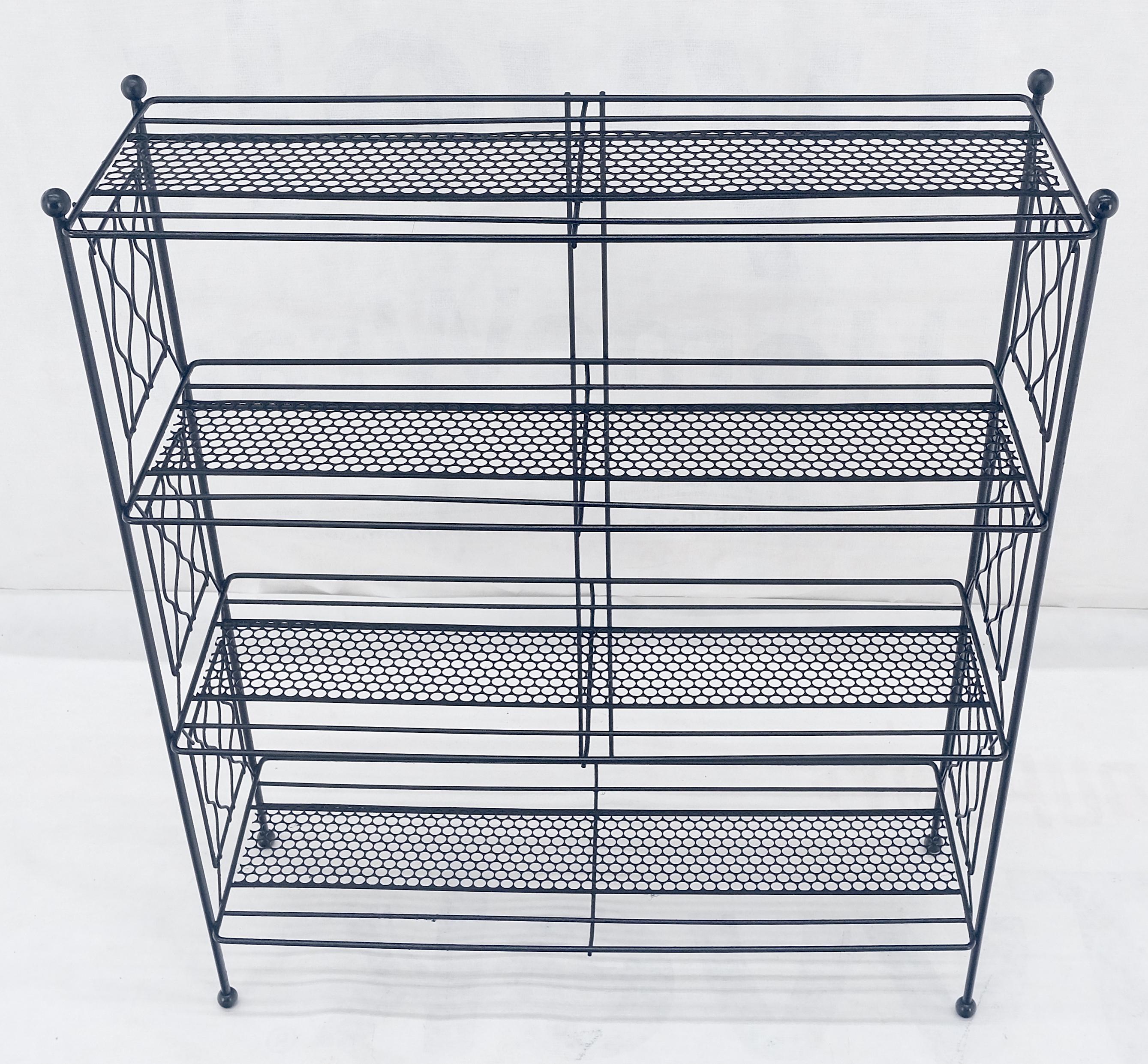 Vintage Mid Century Modern Wire Rack Shelf Unit Ball Finials Tony Paul MINT! In Good Condition For Sale In Rockaway, NJ