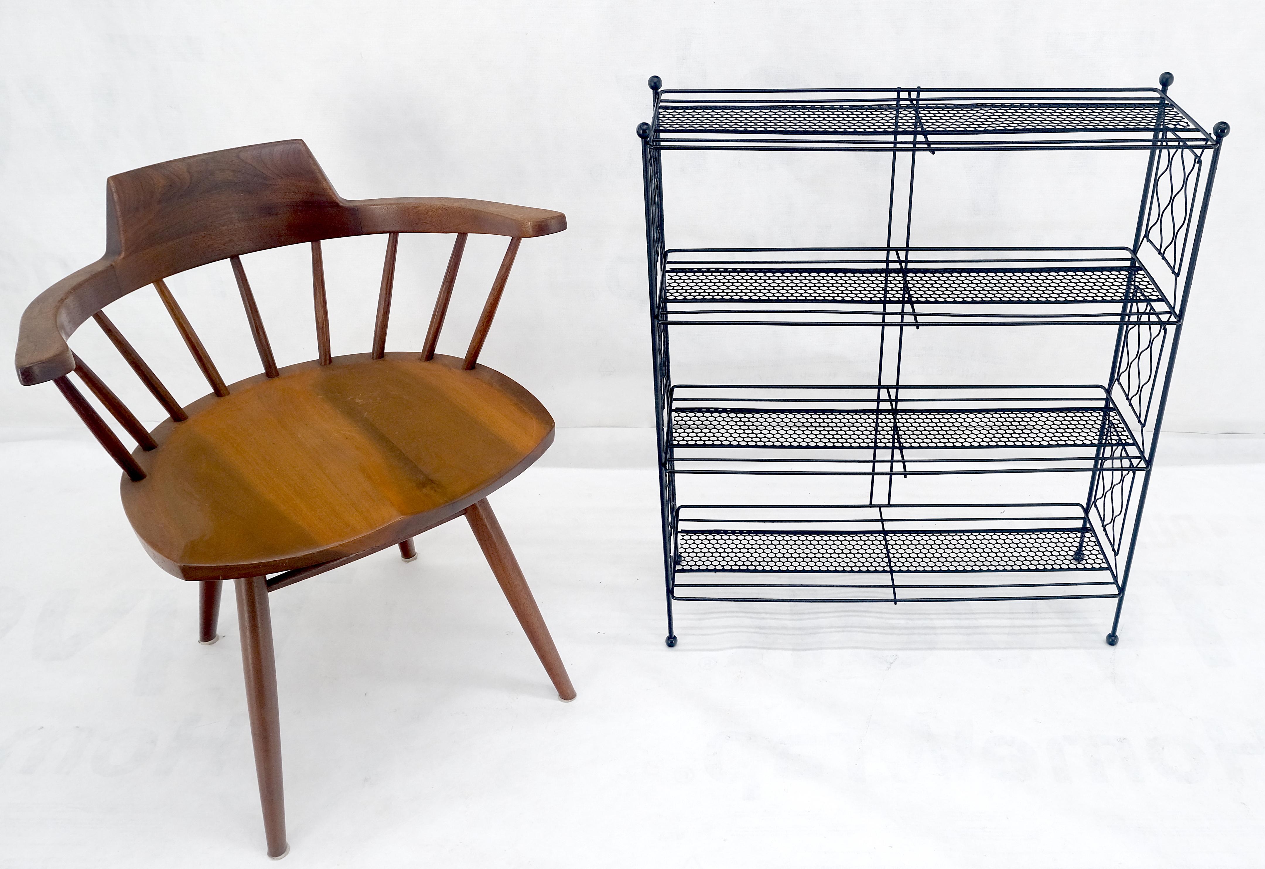 Vintage Mid Century Modern Wire Rack Shelf Unit Ball Finials Tony Paul MINT! For Sale 2