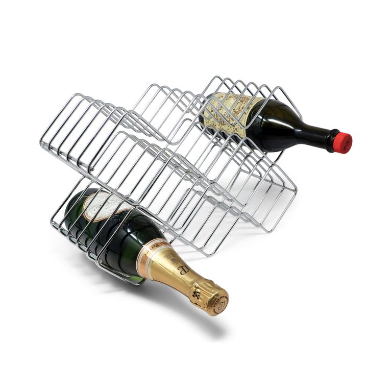 Vintage MidCentury Modern Wire Wine Rack For Sale at 1stDibs