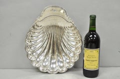 Piatto da portata vintage in stile Mid-Century Modern di WM Rogers, placcato argento, a forma di conchiglia