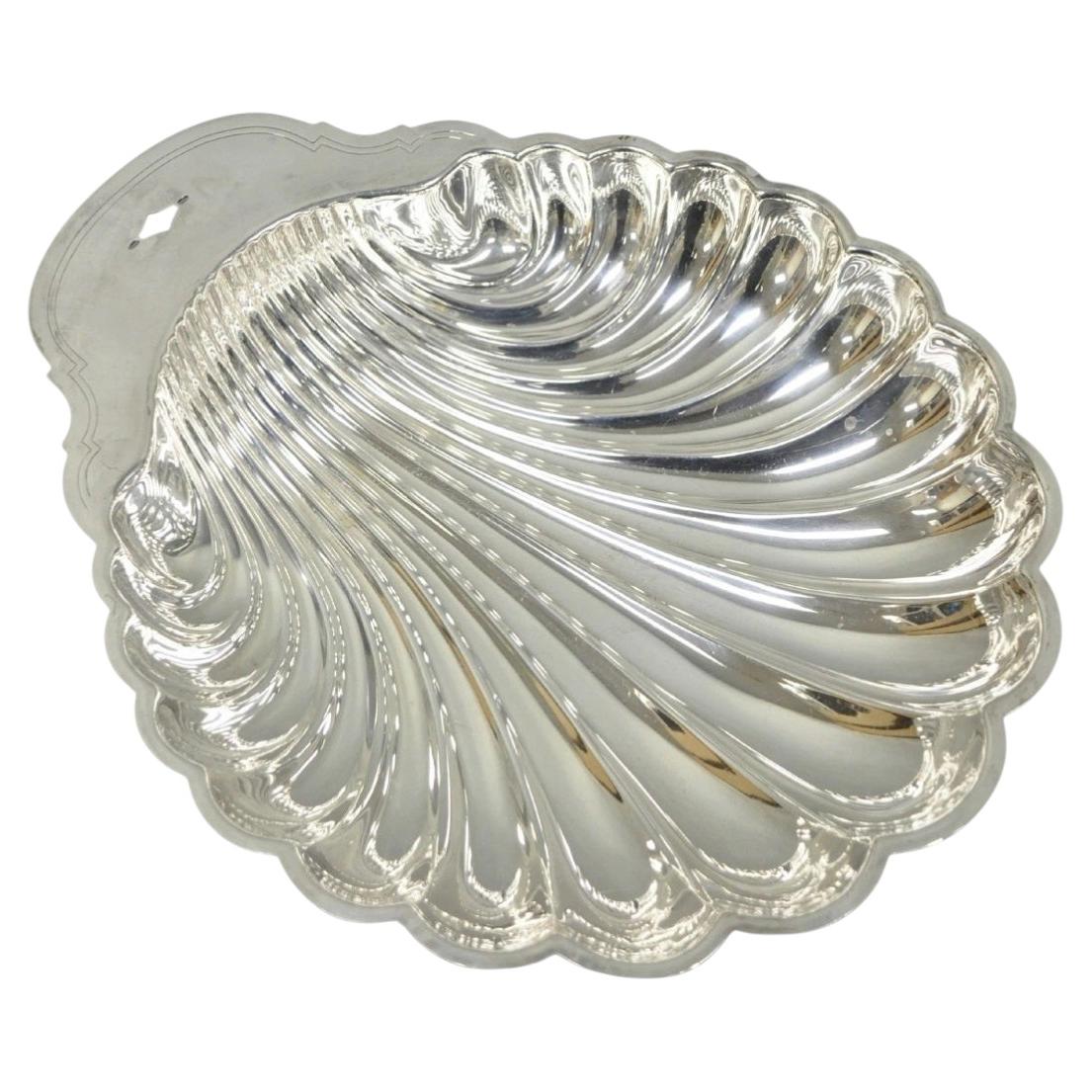 Vintage Mid Century Modern WM Rogers Silver Plated Clam Shell Serving Dish For Sale
