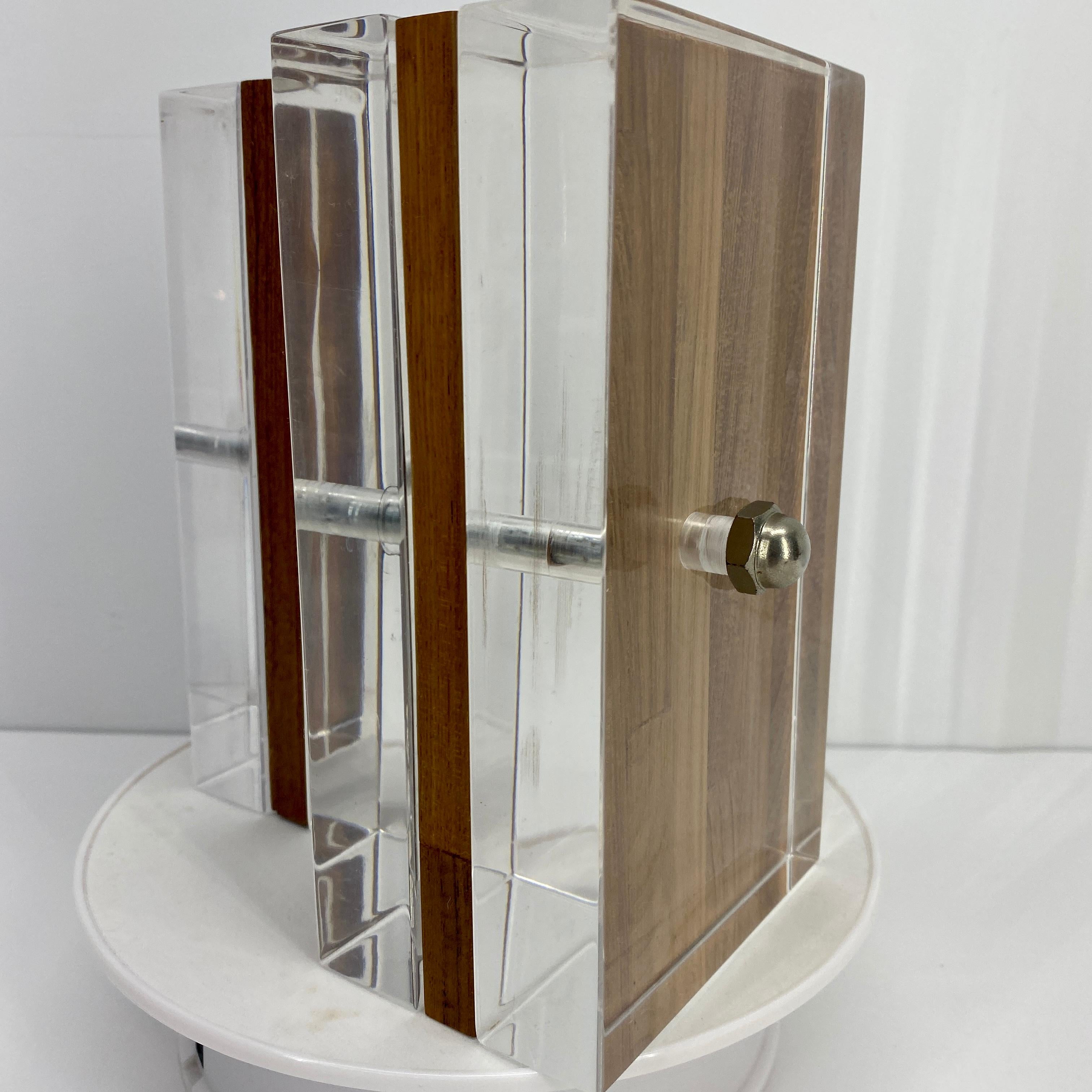 Vintage Mid-Century Modern Wood and Lucite Bookends by Herb Ritts 15