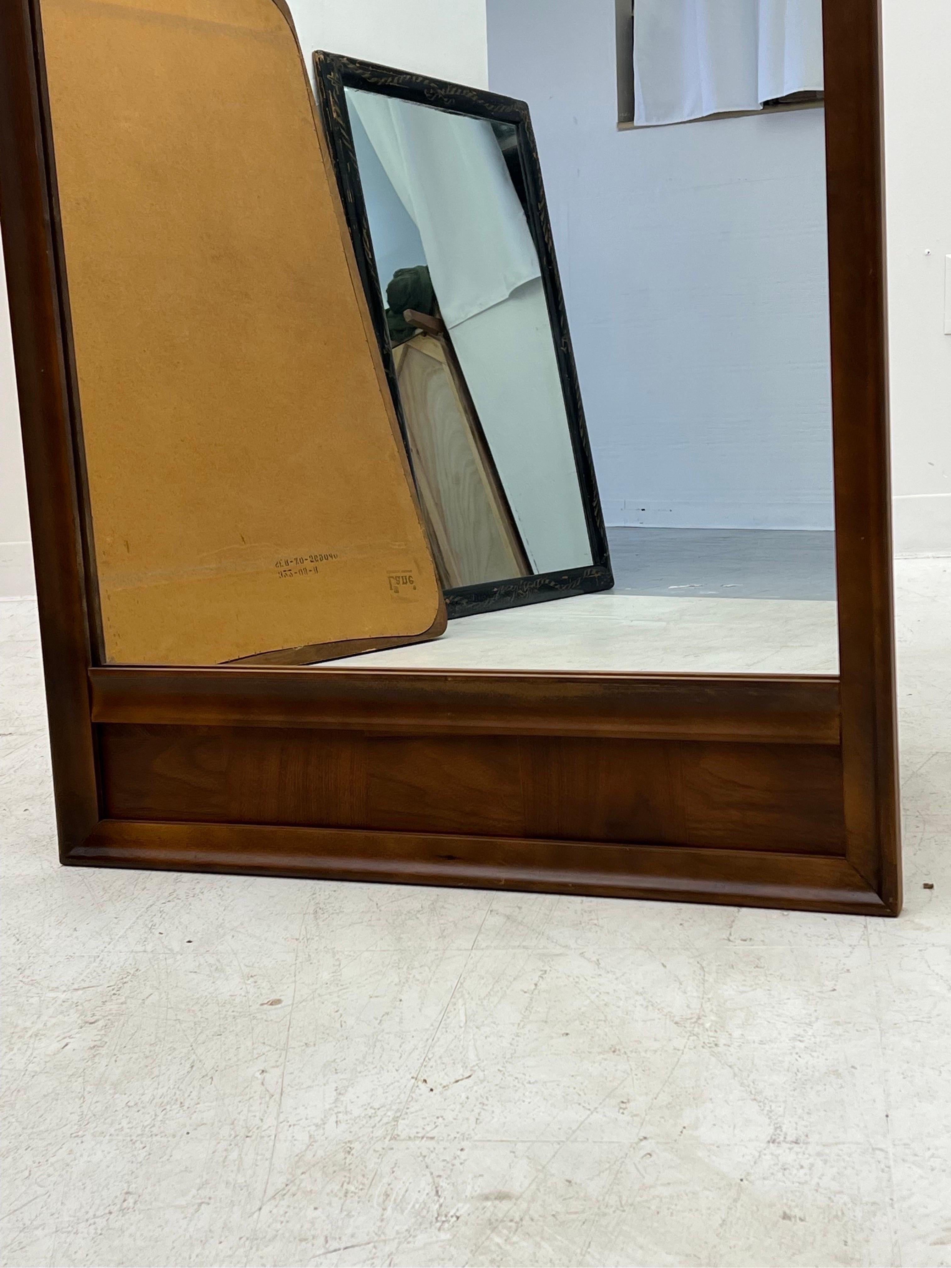 Vintage Mid-Century Modern Wood Wall Mirror For Sale 1