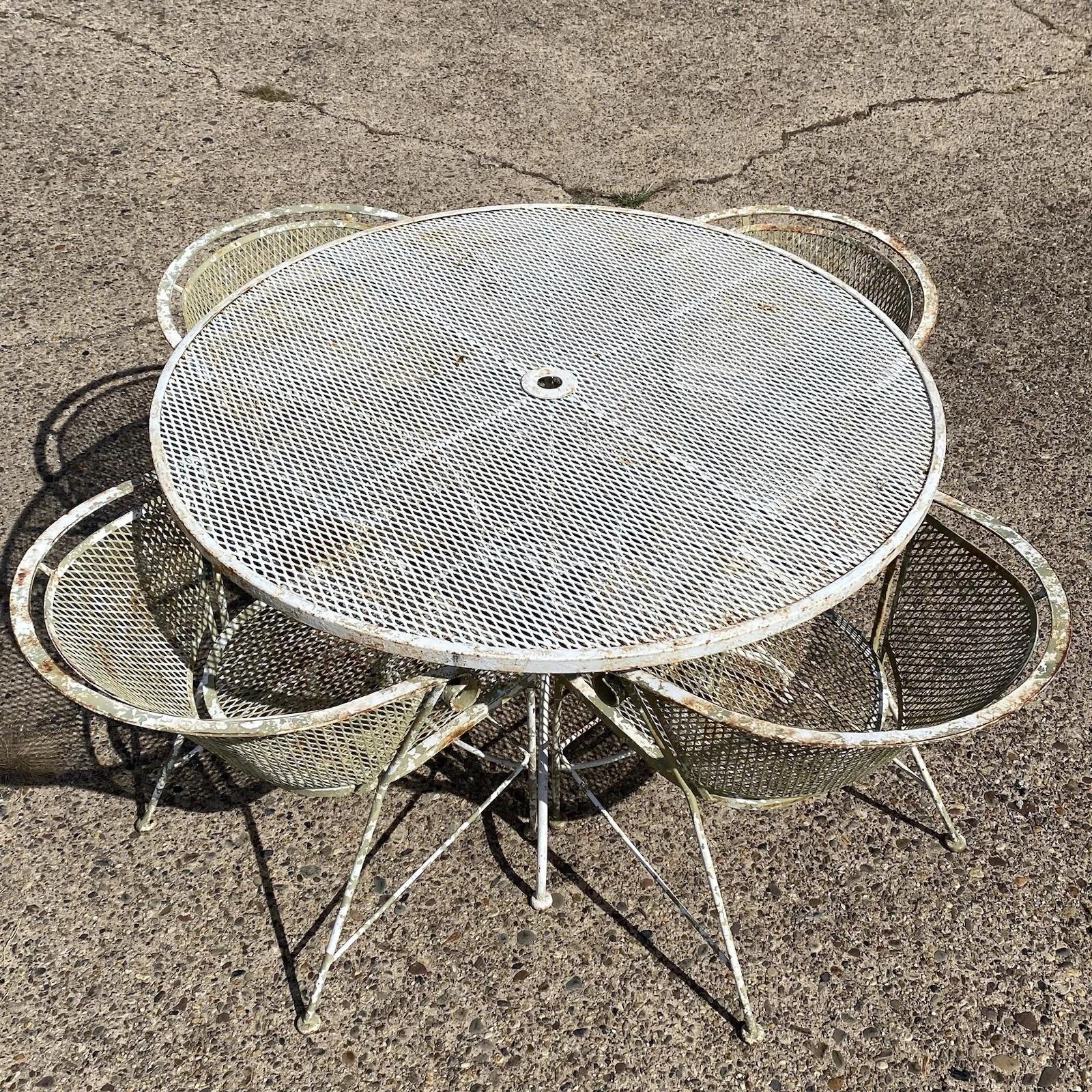 Vintage By, stile Woodard, ferro battuto, set da pranzo per giardino e patio 5p in vendita 6