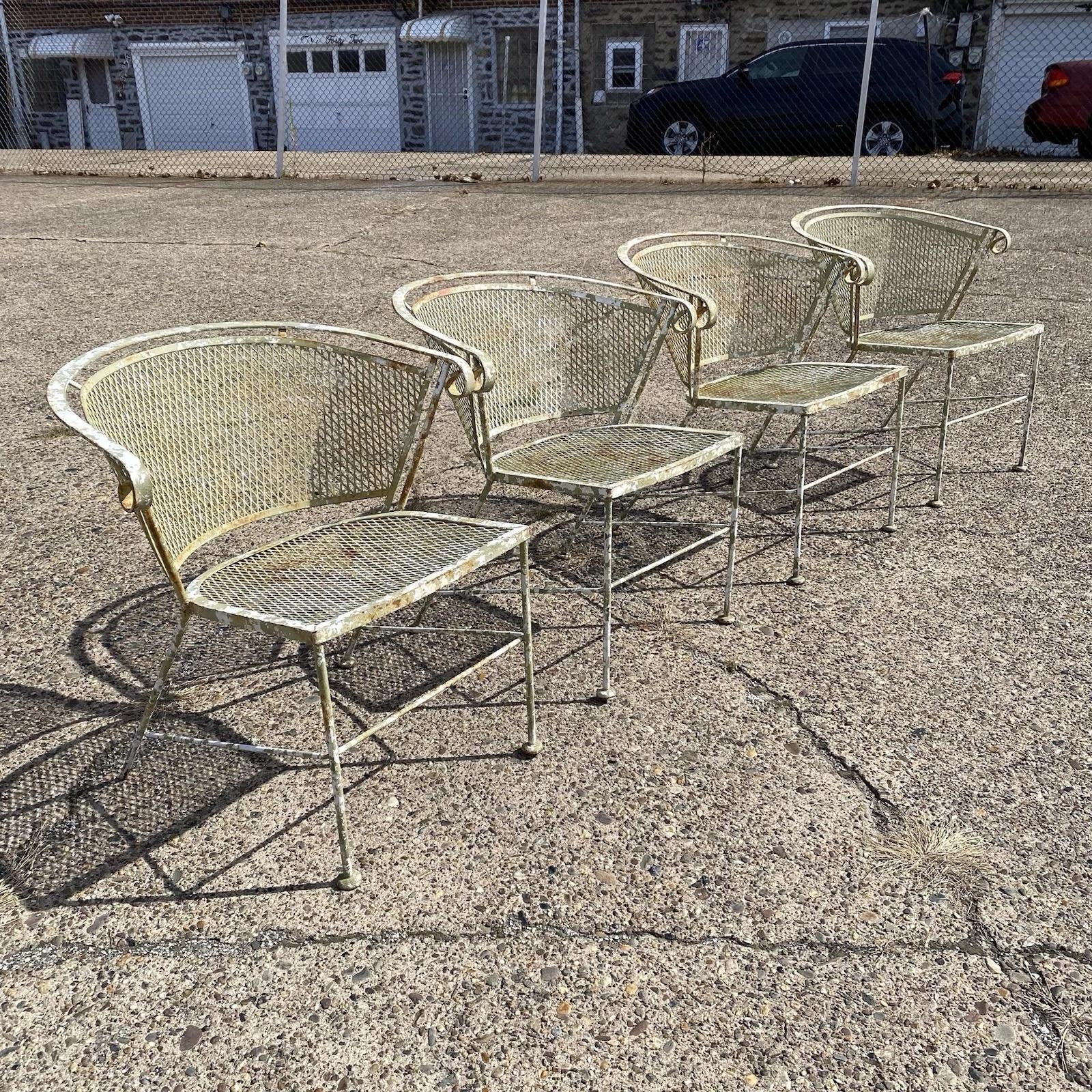 Vintage By, stile Woodard, ferro battuto, set da pranzo per giardino e patio 5p in vendita 10