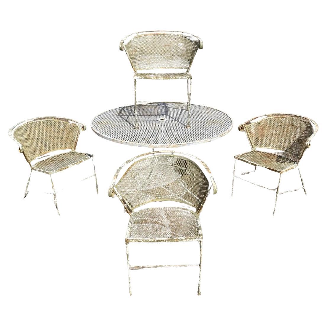 Vintage By, stile Woodard, ferro battuto, set da pranzo per giardino e patio 5p