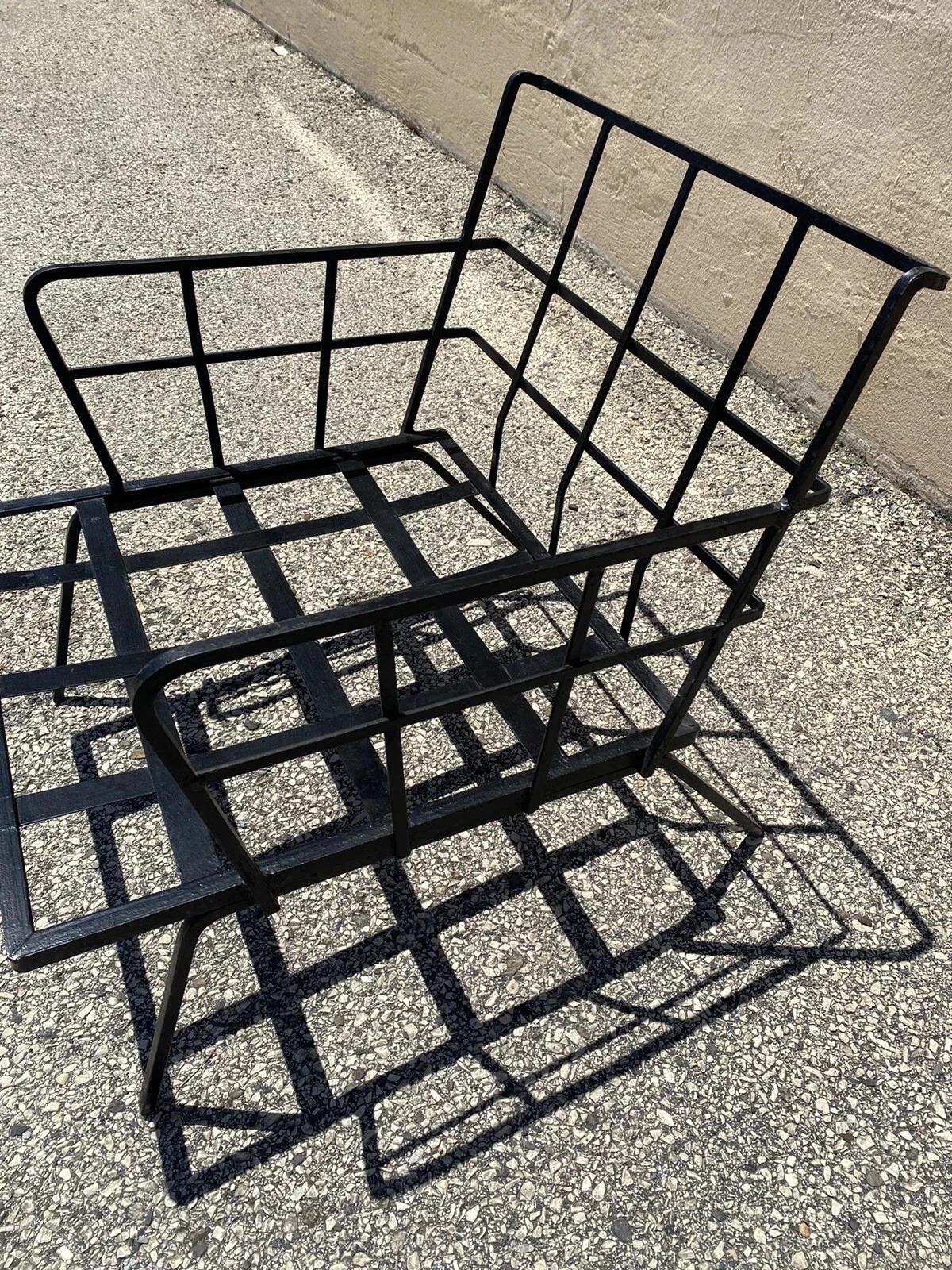 Silla de salón vintage de hierro forjado estilo Arthur Umanoff de mediados del siglo XX en venta 1