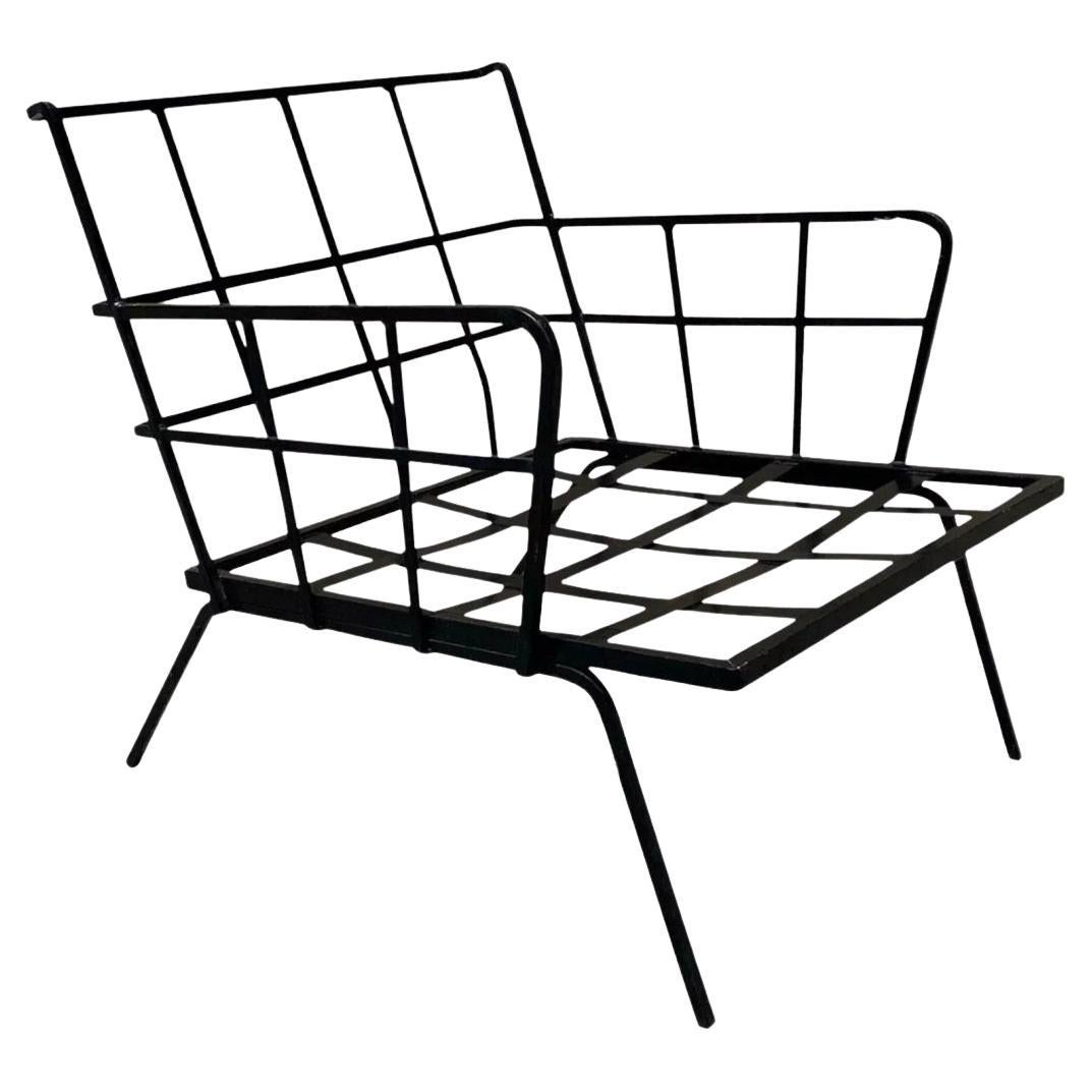 Vintage Mid Century Modern Wrought Iron Arthur Umanoff Style Lounge Chair
