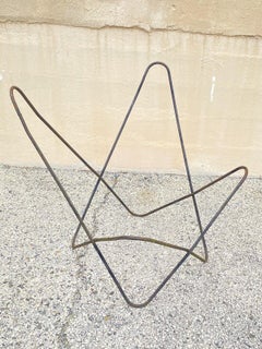 Vintage Mid Century Modern Wrought Iron Butterfly Sling Lounge Chair Frame
