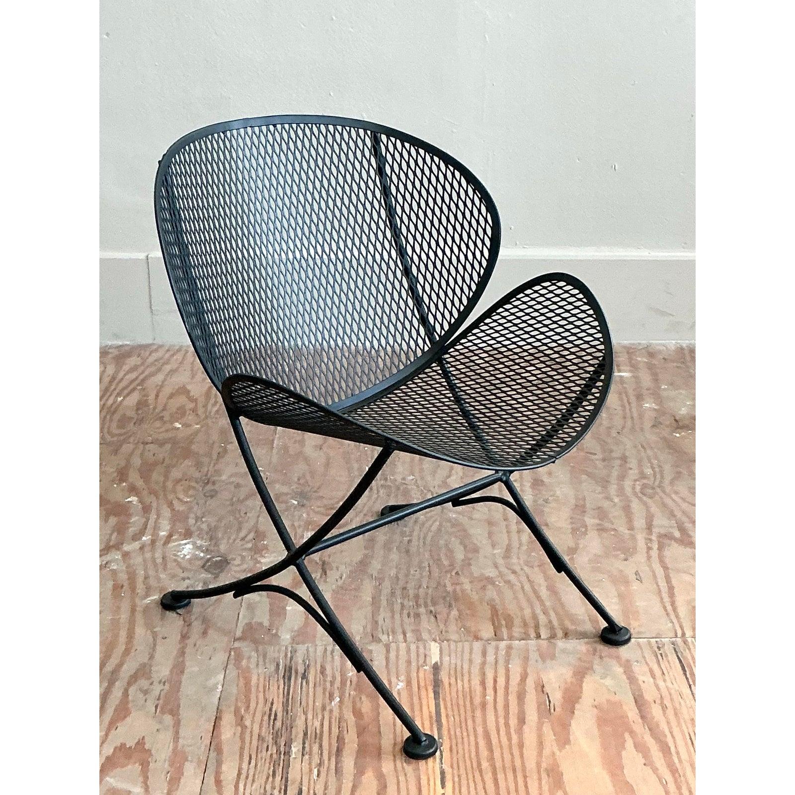 Sillón de hierro forjado de mediados de siglo según Salterini en venta 4