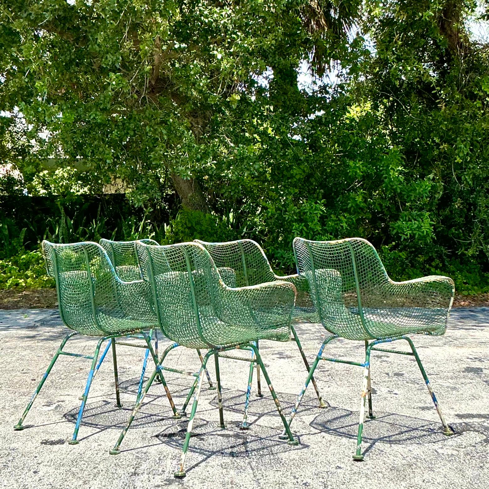 Vintage Mid-Century Modern Wrought Iron “Sculptura” Chairs After Woodard - Set o 1