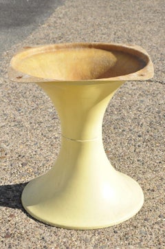 Vintage Mid-Century Modern Yellow Fiberglass Tulip Pedestal Dining Table Base