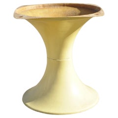 Vintage Mid-Century Modern Yellow Fiberglass Tulip Pedestal Dining Table Base