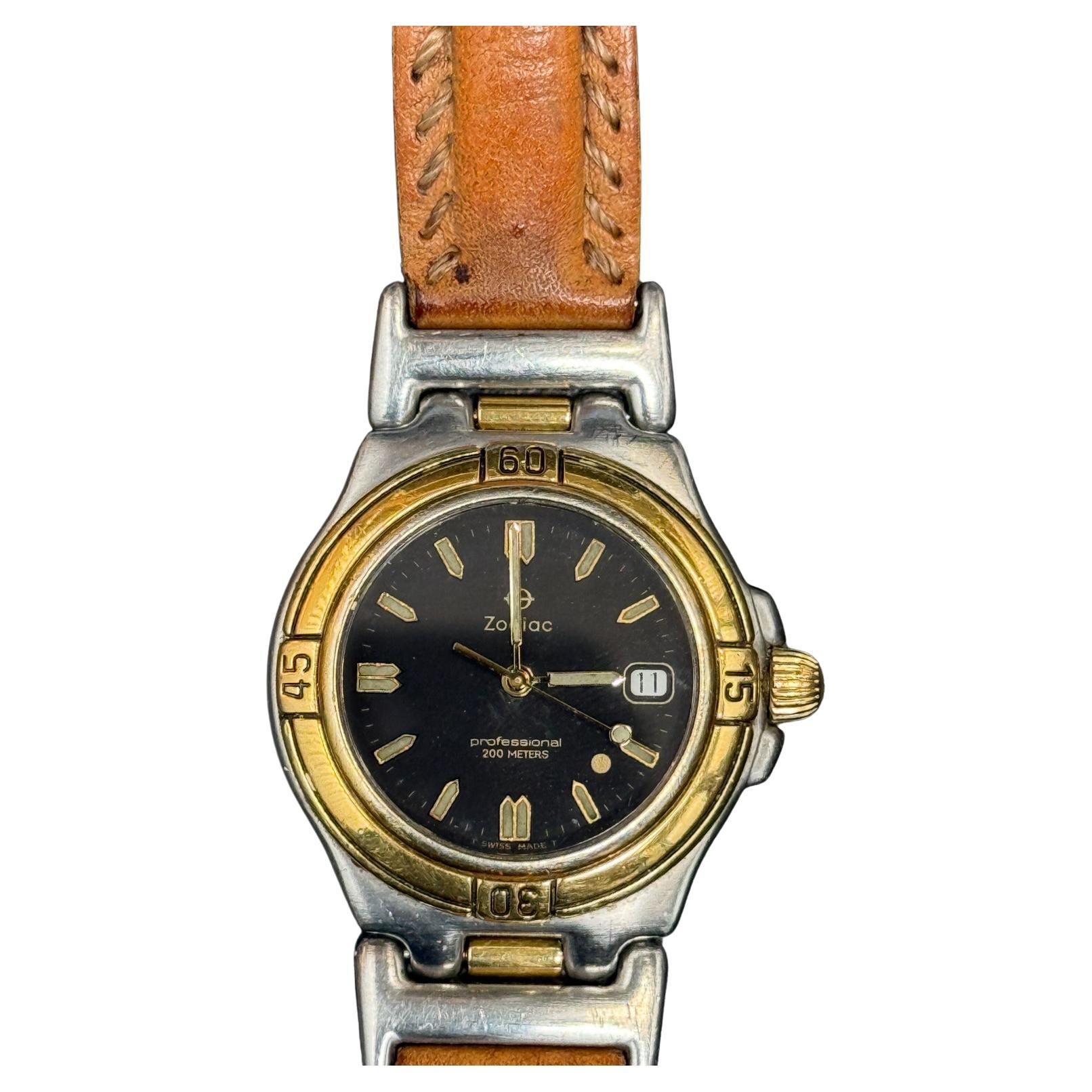 Montre Vintage Mid Century Modern Zodiac Professional 200m en vente