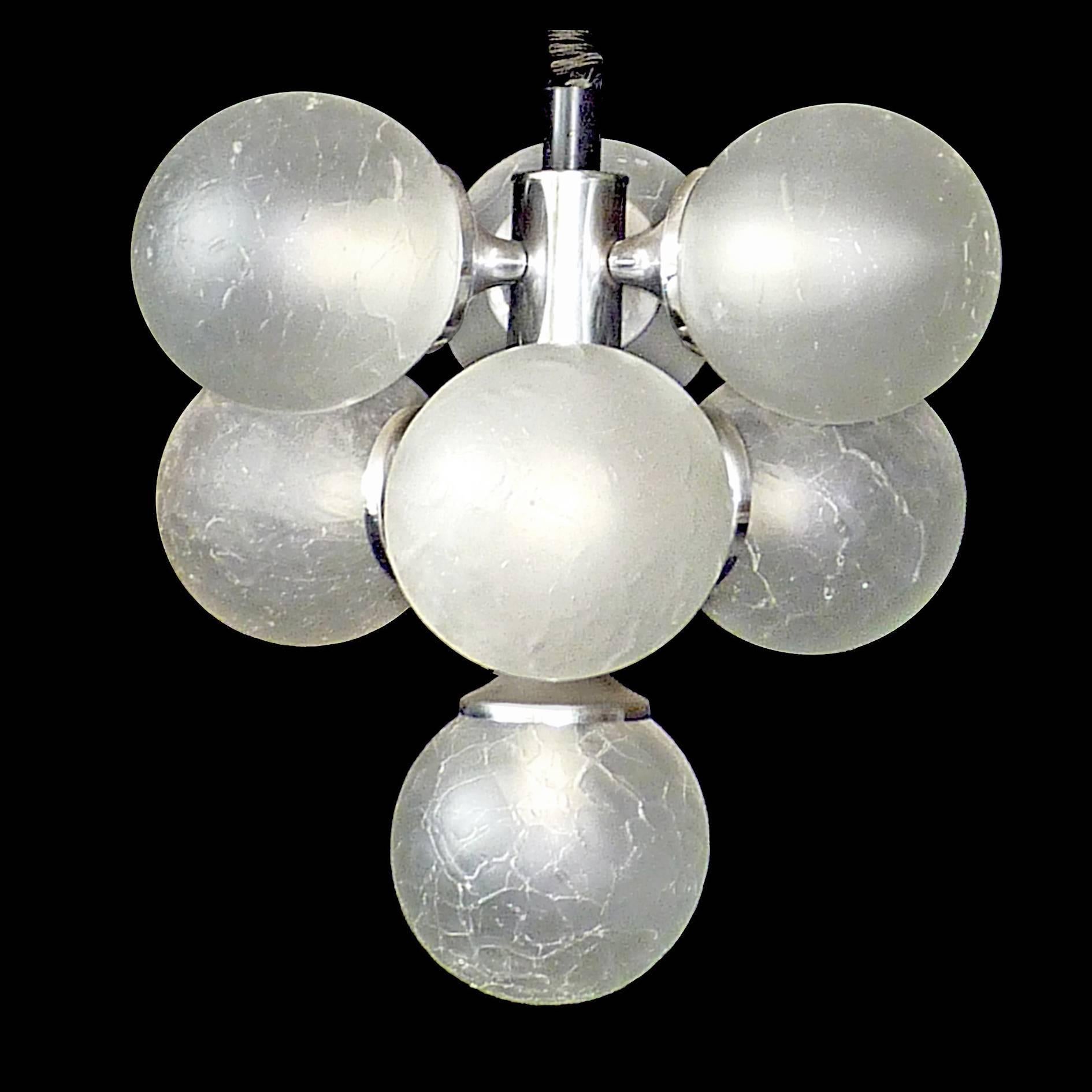 Mid-Century Modern Lustre Spoutnik atomique de l'ère spatiale chromé vintage, moderniste du milieu du siècle dernier en vente
