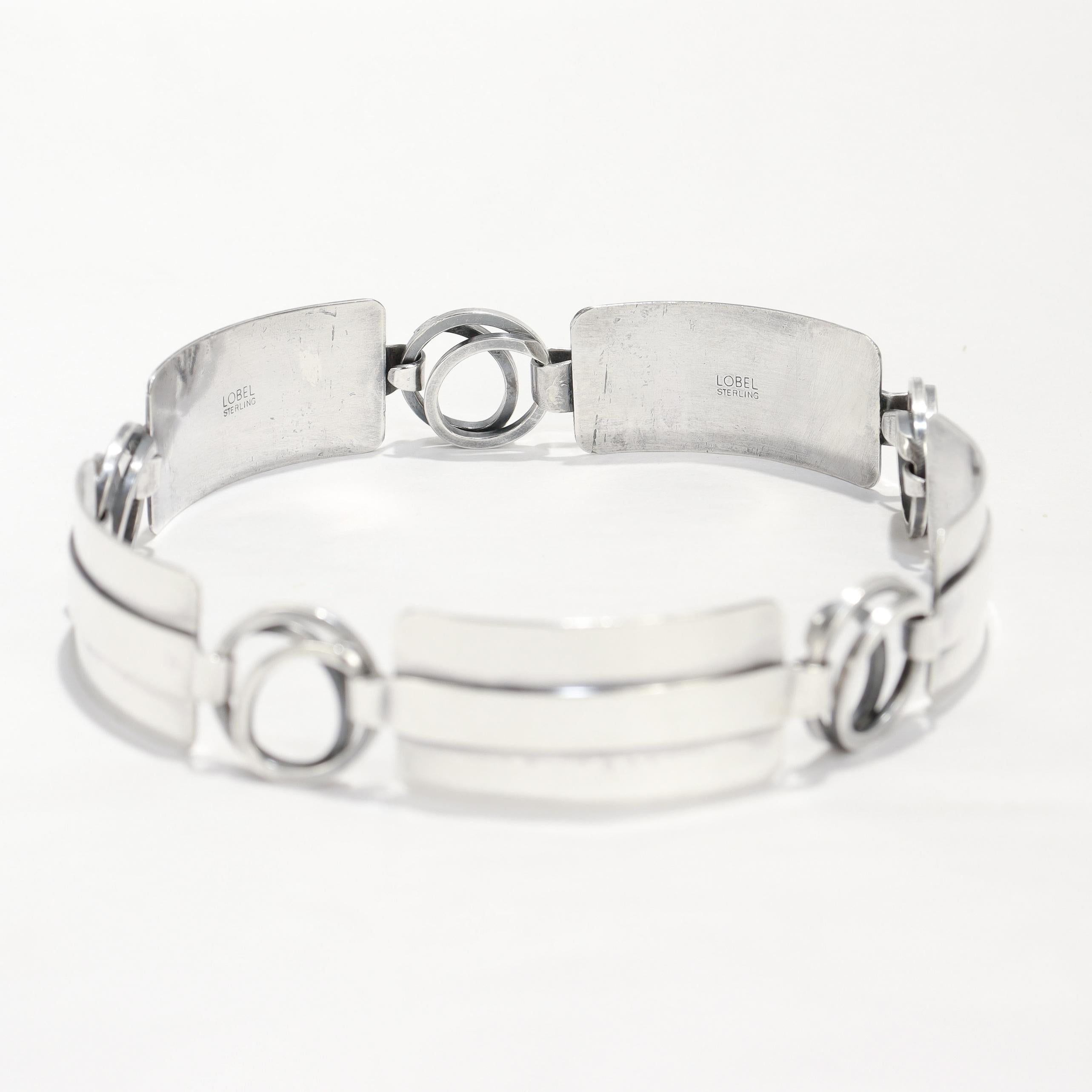 Vintage Mid-Century Modernist Paul Lobel Sterling Silver 13-Inch Choker Necklace en venta 5