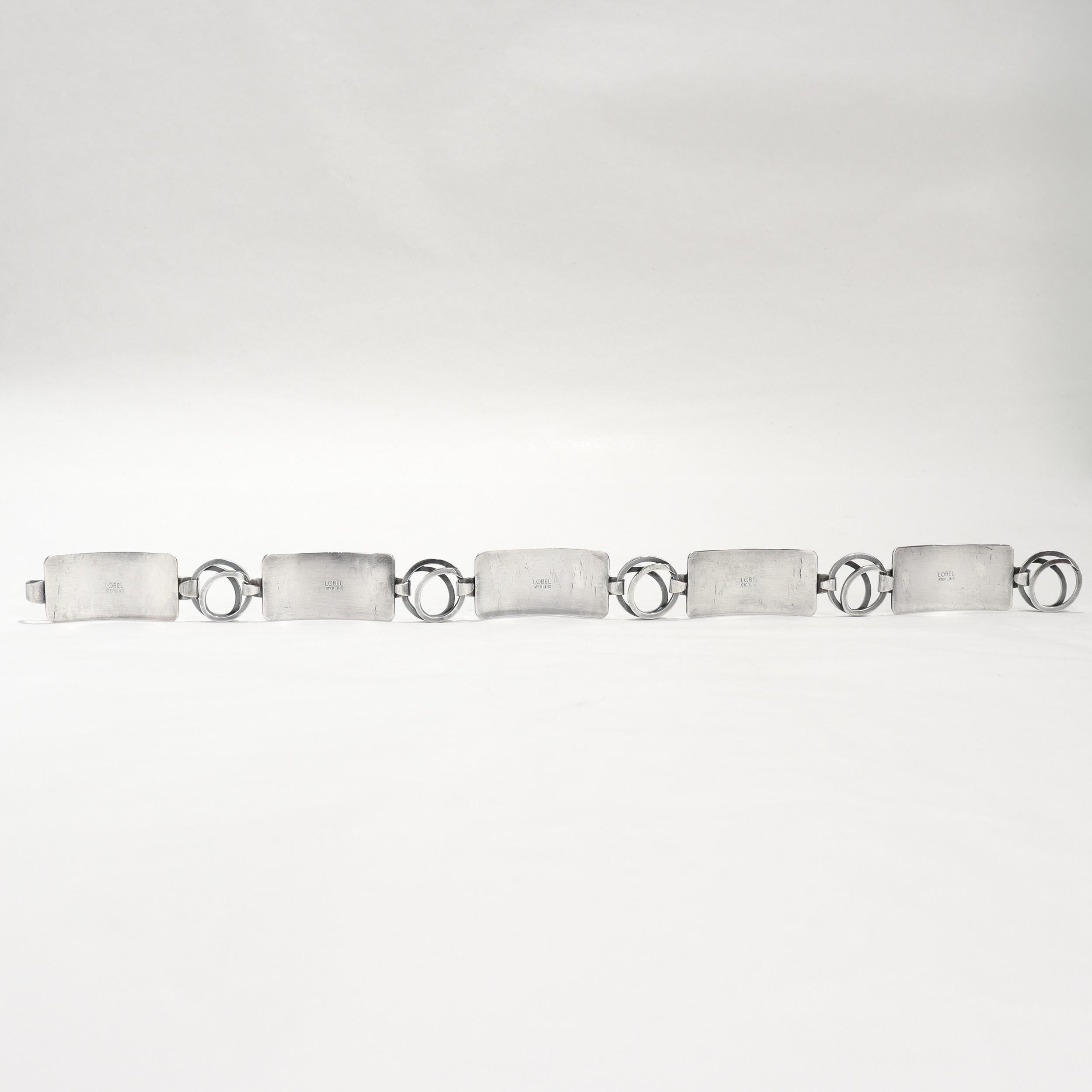 Vintage Mid-Century Modernist Paul Lobel Sterling Silver 13-Inch Choker Necklace en venta 9