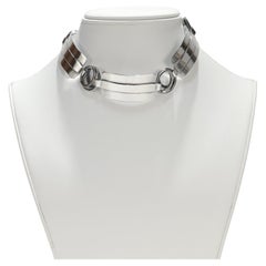 Vintage Mid-Century Modernist Paul Lobel Sterling Silver 13-Inch Choker Necklace