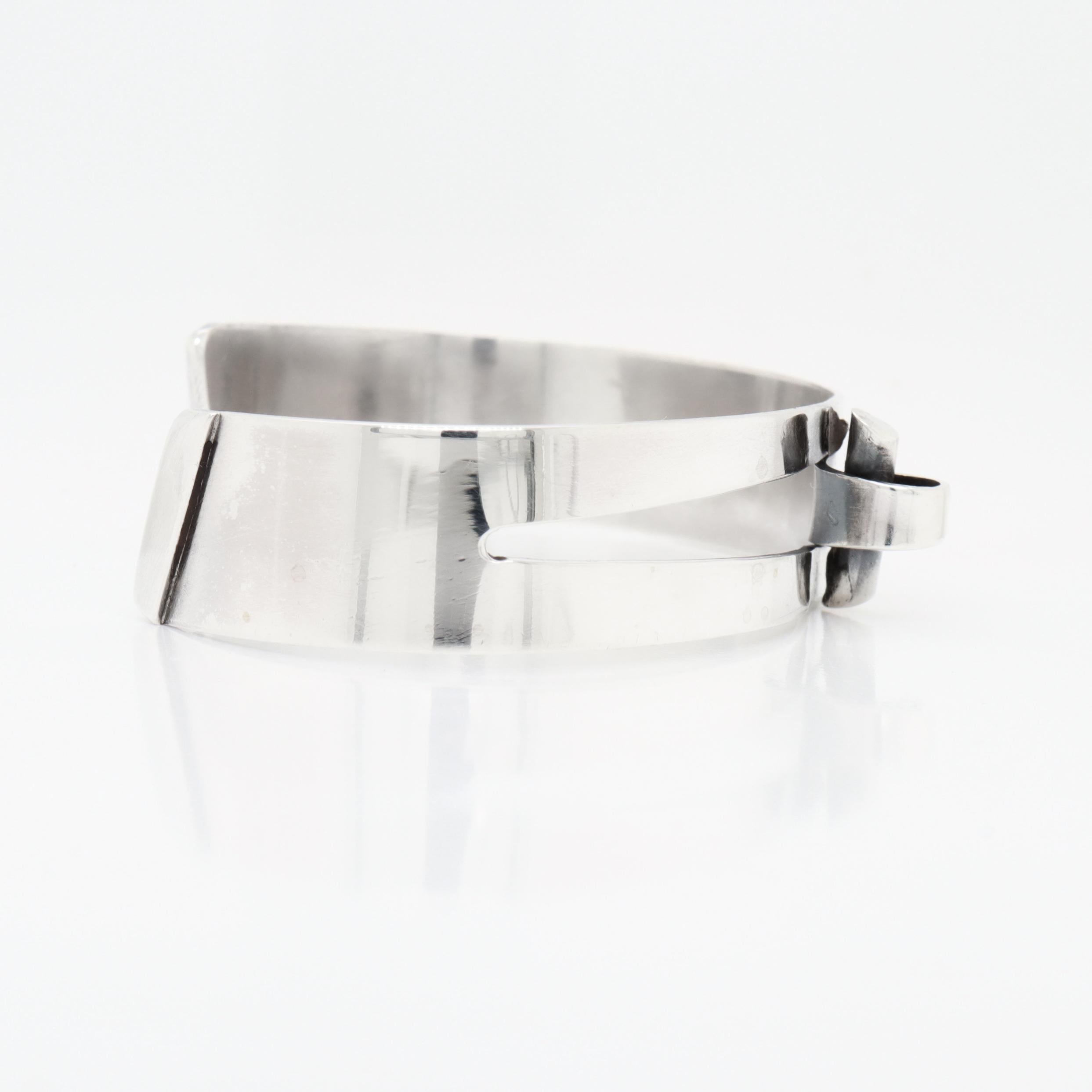 Vintage Mid-Century Modernist Paul Lobel Sterling Silver Cuff Bracelet For Sale 6