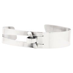 Vintage Mid-Century Modernist Paul Lobel Sterling Silver Cuff Bracelet