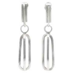 Vintage Mid-Century Modernist Paul Lobel Sterling Silver Drop / Dangle Earrings