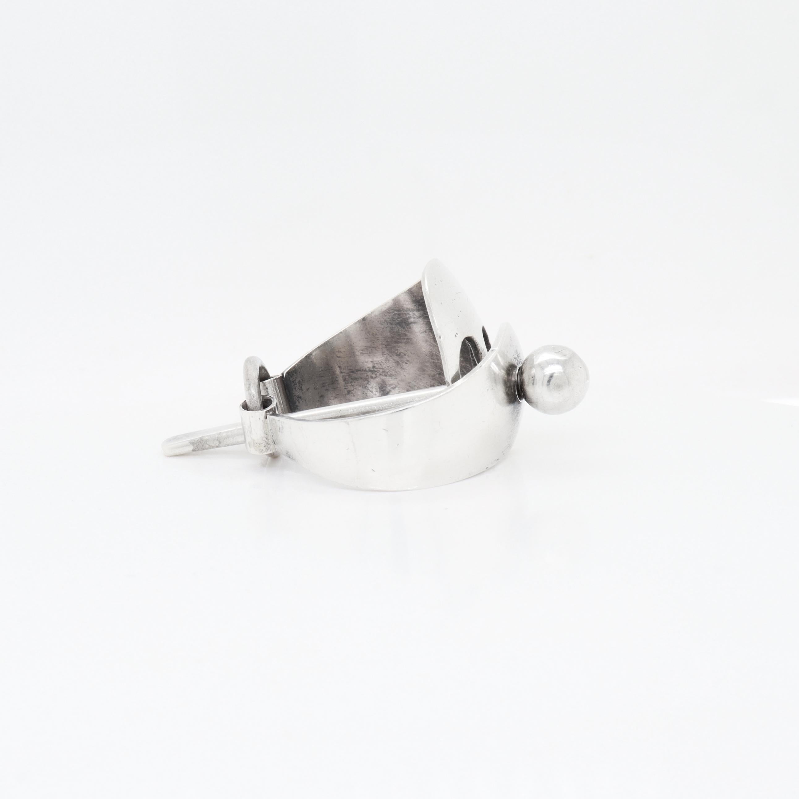 Vintage Mid-Century Modernist Paul Lobel Sterling Silver Scarf Clip For Sale 6
