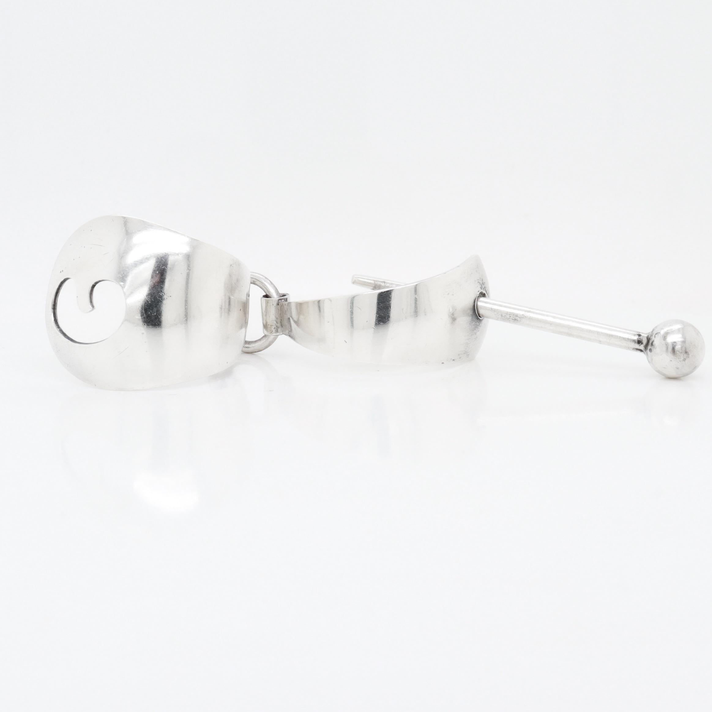 Vintage Mid-Century Modernist Paul Lobel Sterling Silver Scarf Clip For Sale 8