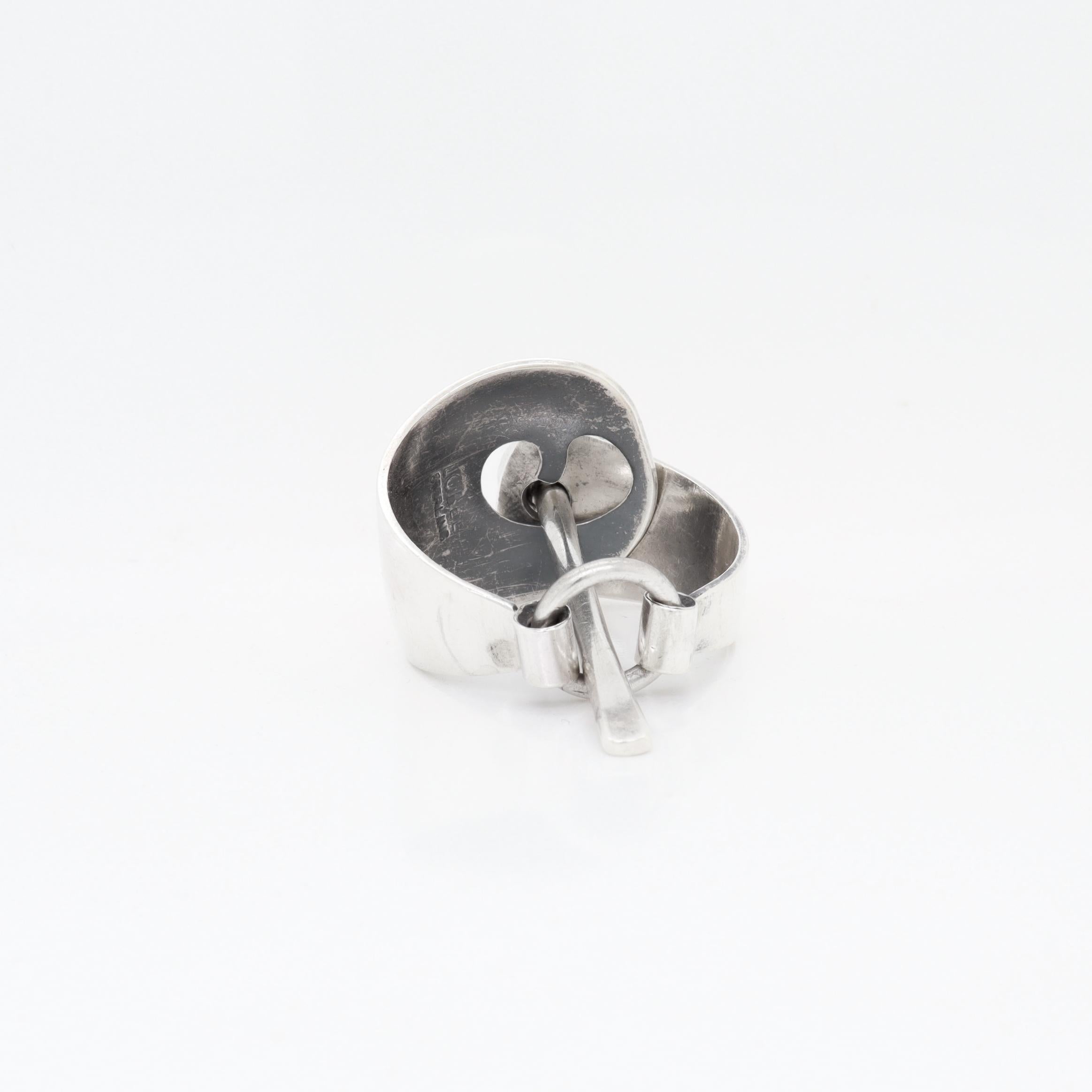 Vintage Mid-Century Modernist Paul Lobel Sterling Silver Scarf Clip For Sale 4
