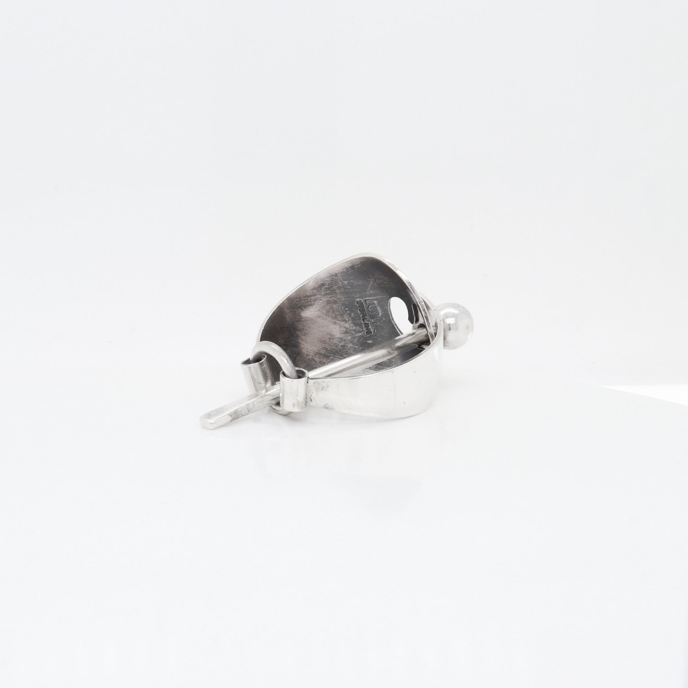 Vintage Mid-Century Modernist Paul Lobel Sterling Silver Scarf Clip For Sale 5