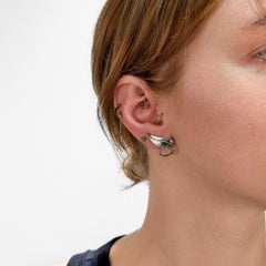 Vintage Mid-Century Modernist Paul Lobel Sterling Silber Screwback Leaf Ohrringe