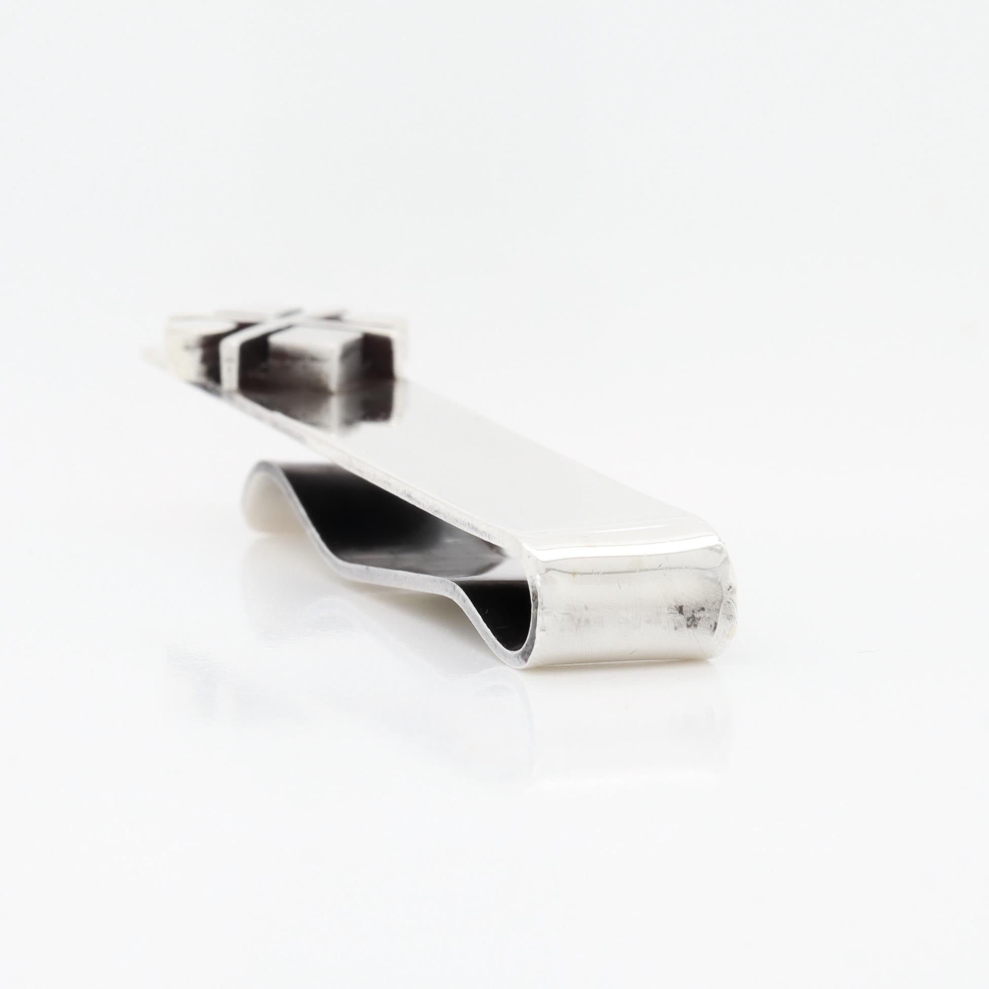 Vintage Mid-Century Modernist Paul Lobel Sterling Silver Tie Clip or Money Clip For Sale 6