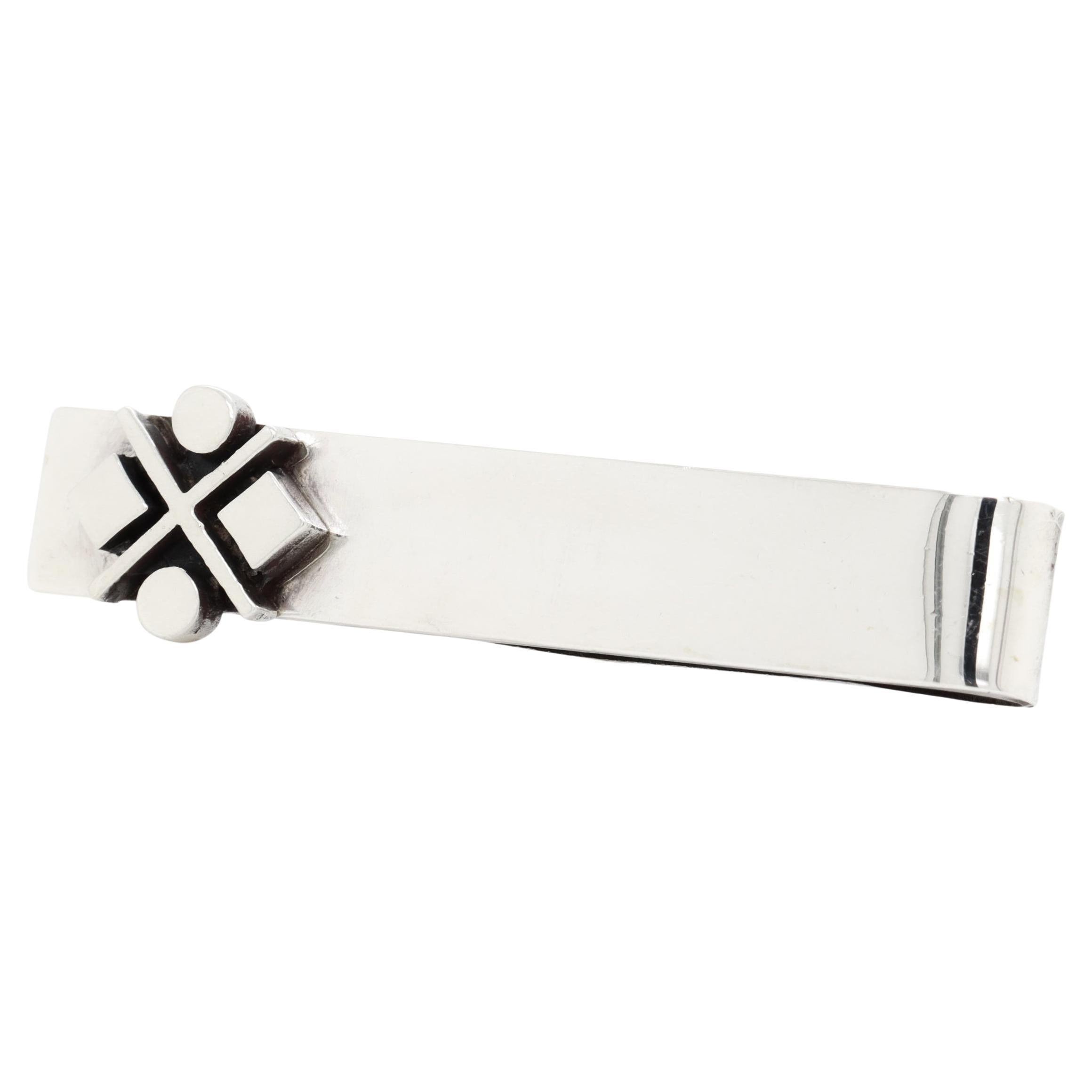 Vintage Mid-Century Modernist Paul Lobel Sterling Silver Tie Clip or Money Clip