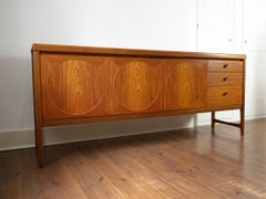 Vintage Mid-Century Modernist Teak "Circles" Sideboard by Nathan Teak, c.1960s